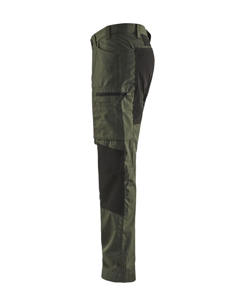 Blaklader 1459 Stretch Service Trousers - 65 Polyester/35 Cotton Army ...
